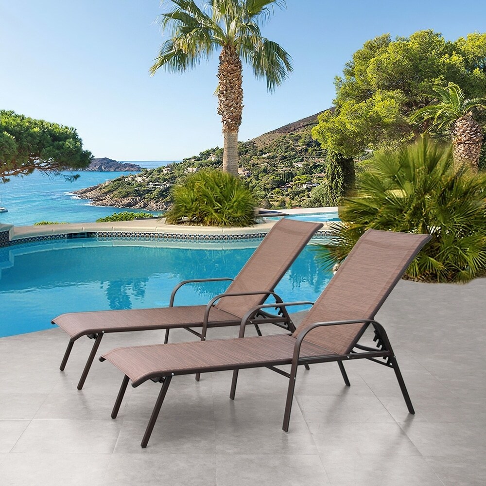 Pellebant Outdoor Adjustable Patio Chaise Lounge Chairs