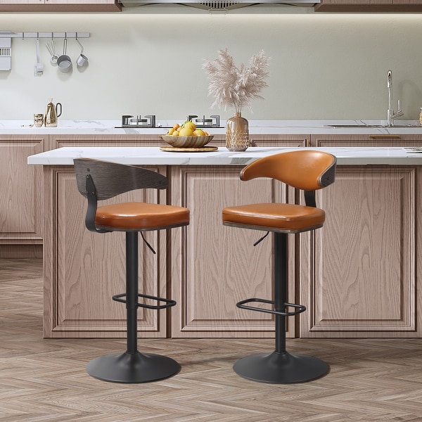 Art Leon Bentwood Swivel Adjustable Bar Stool