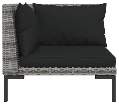 vidaXL Patio Lounge Set Outdoor Sectional Sofa 12 Piece Poly Rattan Dark Gray   Tropical   Outdoor Sofas   by vidaXL LLC  Houzz