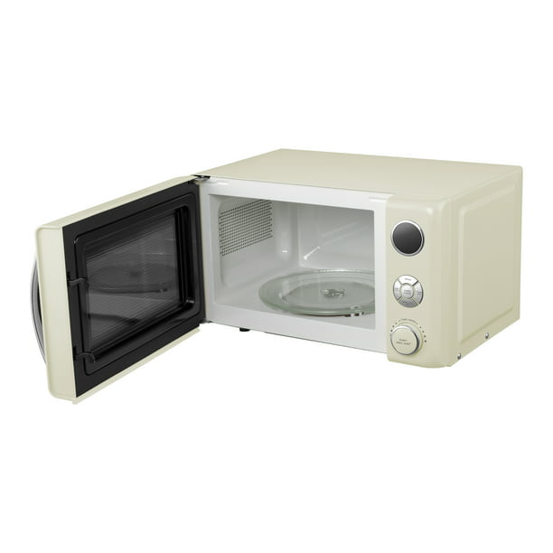 Galanz 0.7 Cu. ft. Retro Countertop Microwave Oven, 700 Watts, Cream Color