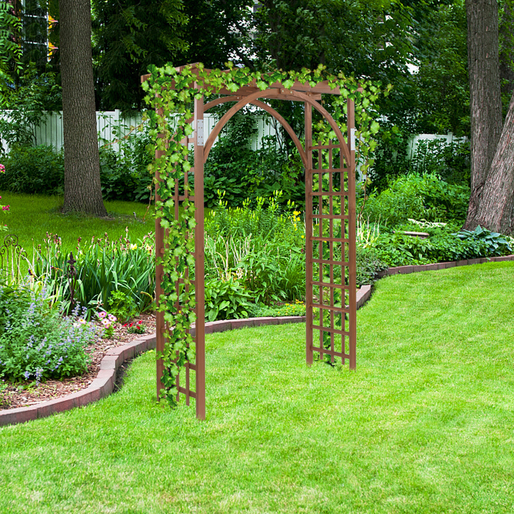 OWSOO Beautiful And Practical Garden Arch Dark Brown