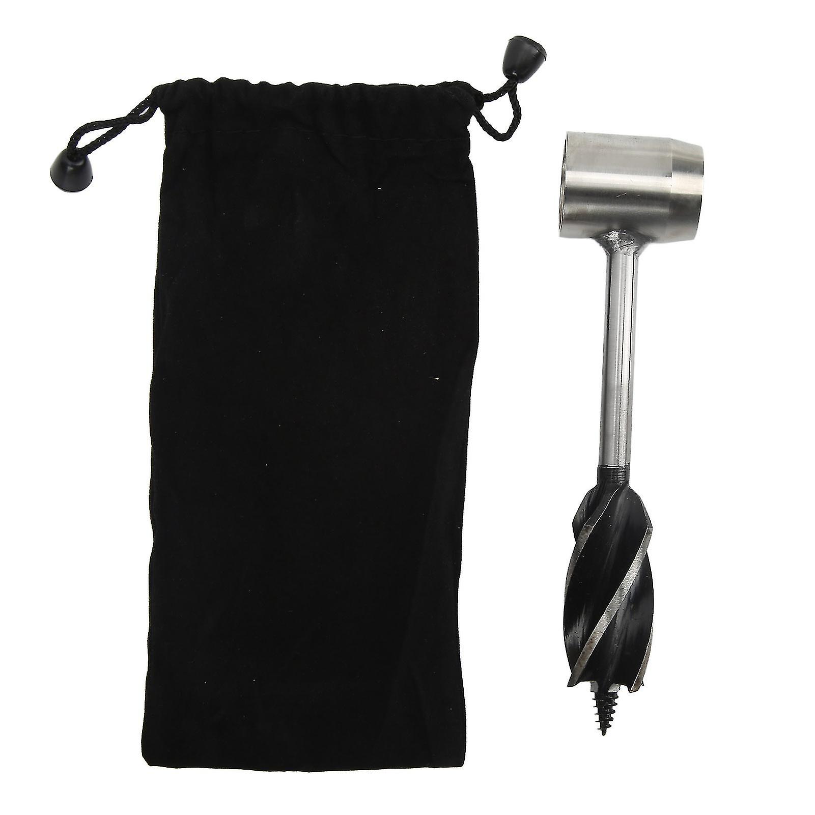 Hand Auger Wrench Set Stainless Steel Multifunctional Portable Manual Wood Auger Drill Bit with Storage Bag Black Cloth Bag