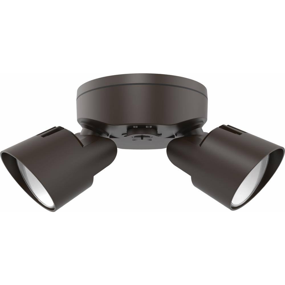 Lithonia Lighting Contractor Select HGX Dark Bronze Outdoor Integrated LED Flood Light with Dusk to Dawn Photocell HGX LED 2RH ALO 40K 120 PE DDB M2