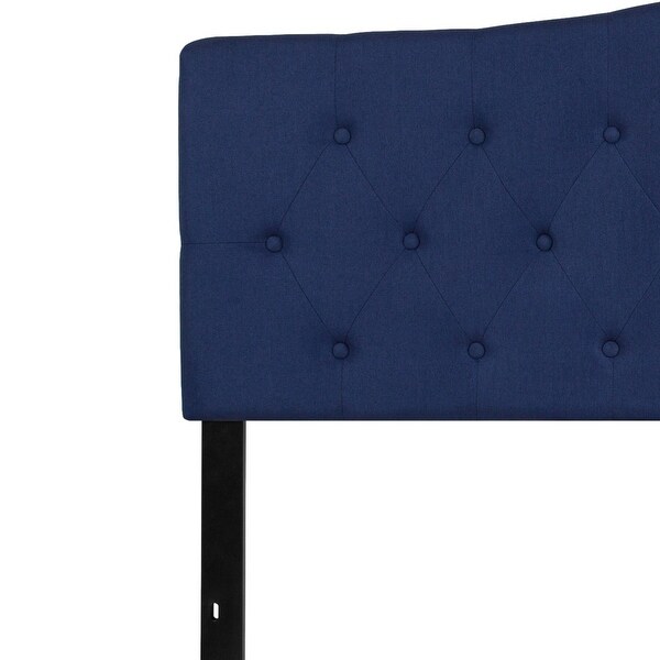 Arched Button Tufted Upholstered Headboard - - 26960288