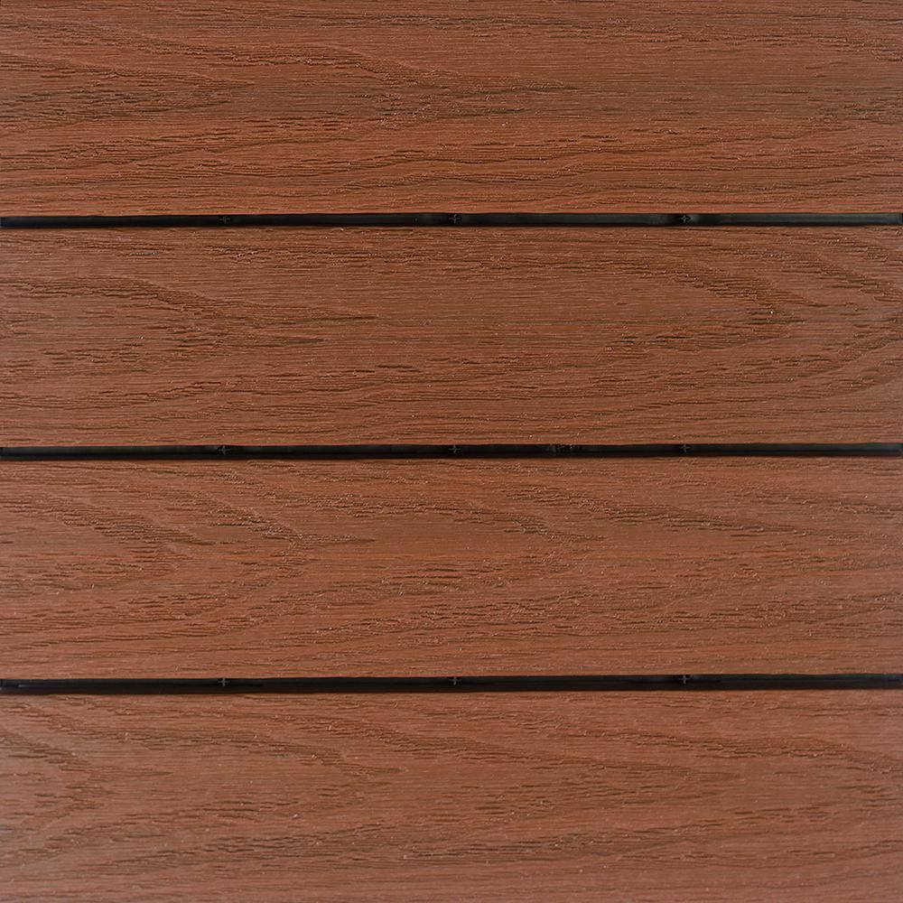 NewTechWood UltraShield Naturale 1 ft. x 1 ft. Quick Deck Outdoor Composite Deck Tile Sample in Honduran Mahogany US-QD-ZX-MAH-S