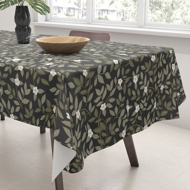 Iveta Abolina Blooming Vines Black Tablecloth Deny Designs