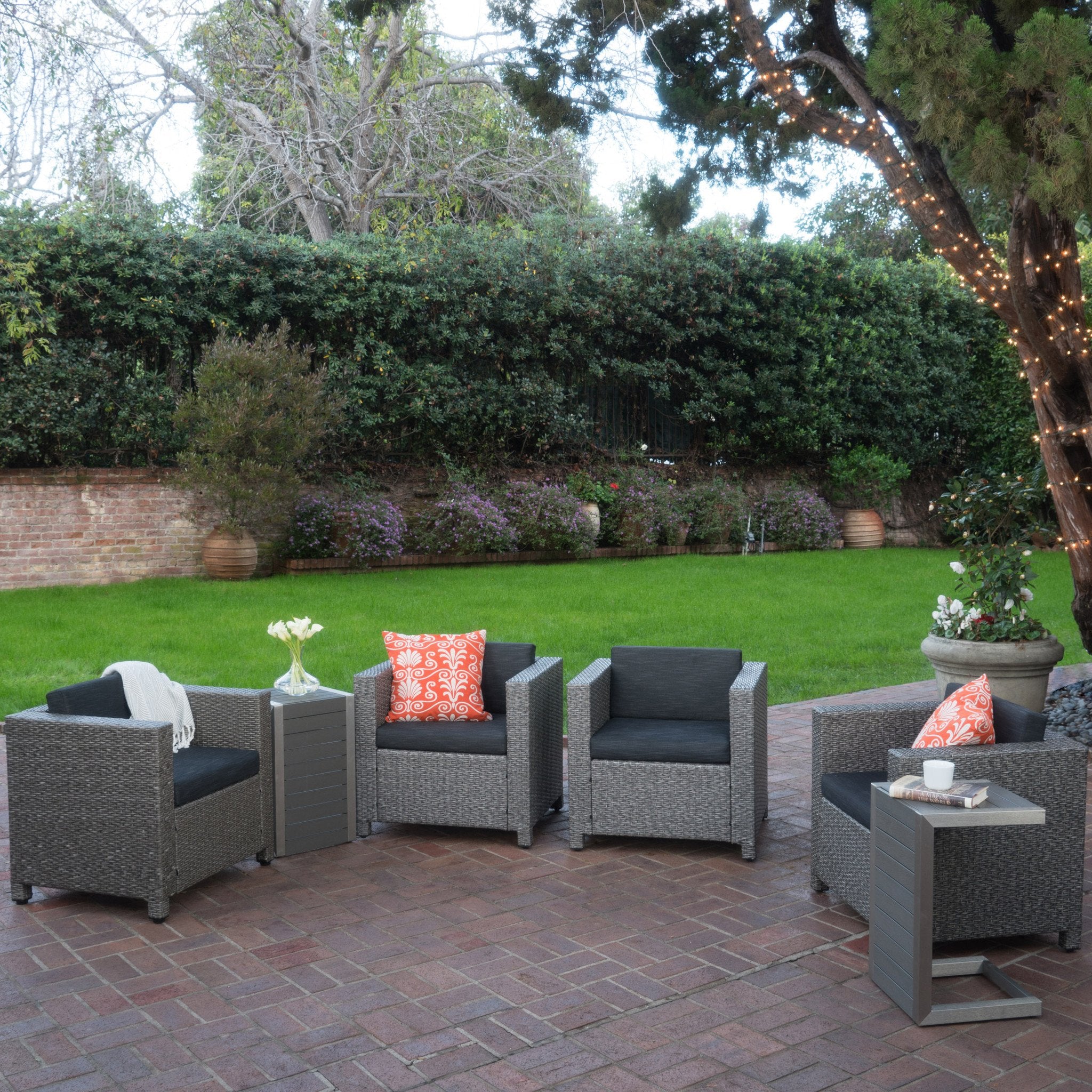 Venice 4-Seater Outdoor Chat Set with Side Tables