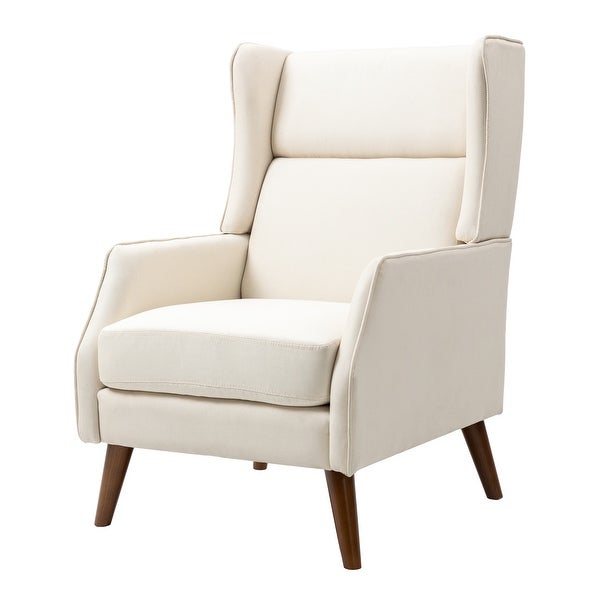 Modern High Back Cotton Linen Accent Chair