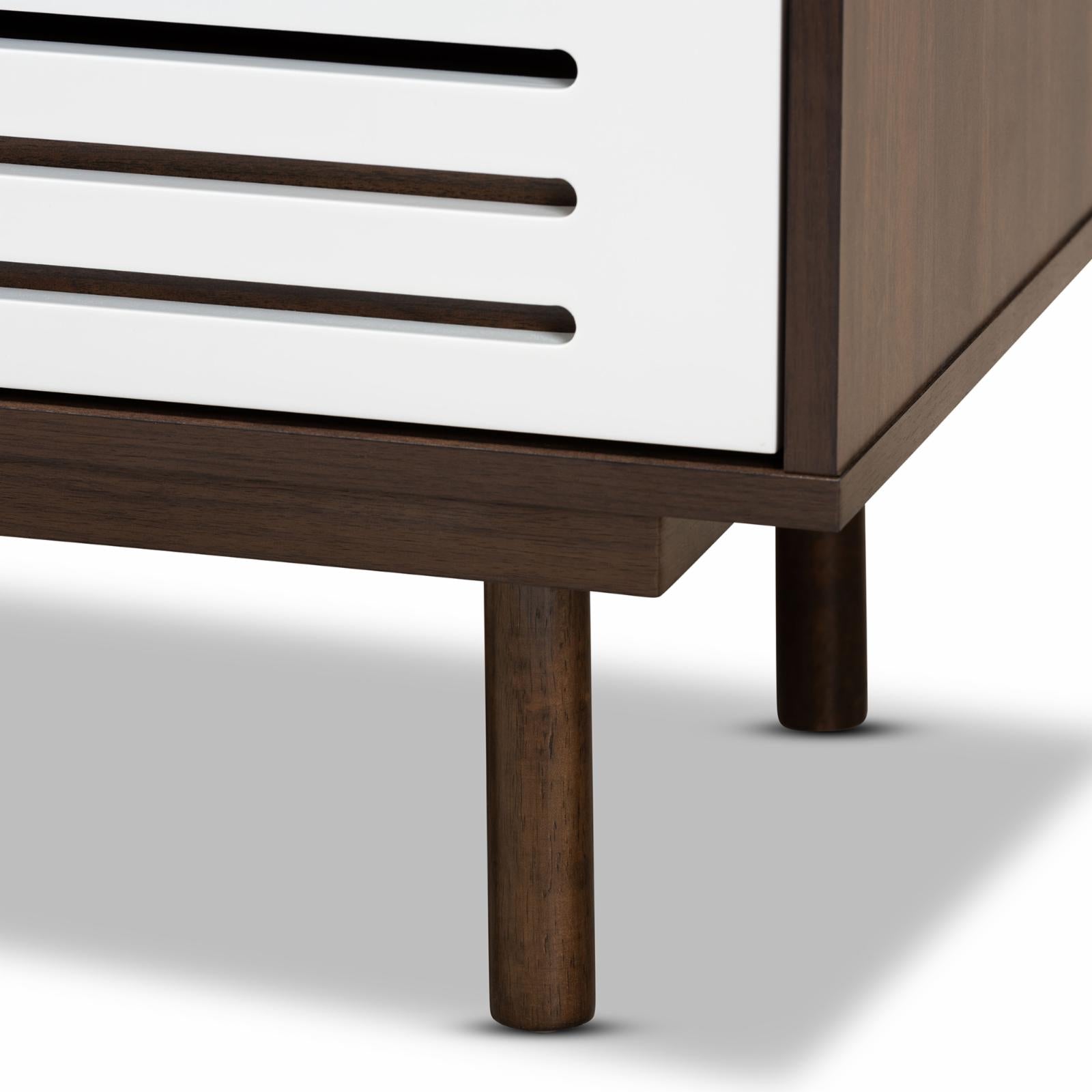 Baxton Studio Meike 3 Drawer Mid-Century Modern Nightstand