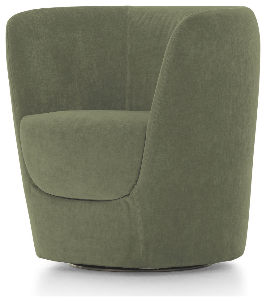 Opla Armchair With swivel Base  Upholstered  Green Sweet 42 Fabric   Contemporary   Armchairs And Accent Chairs   by pianca  Houzz