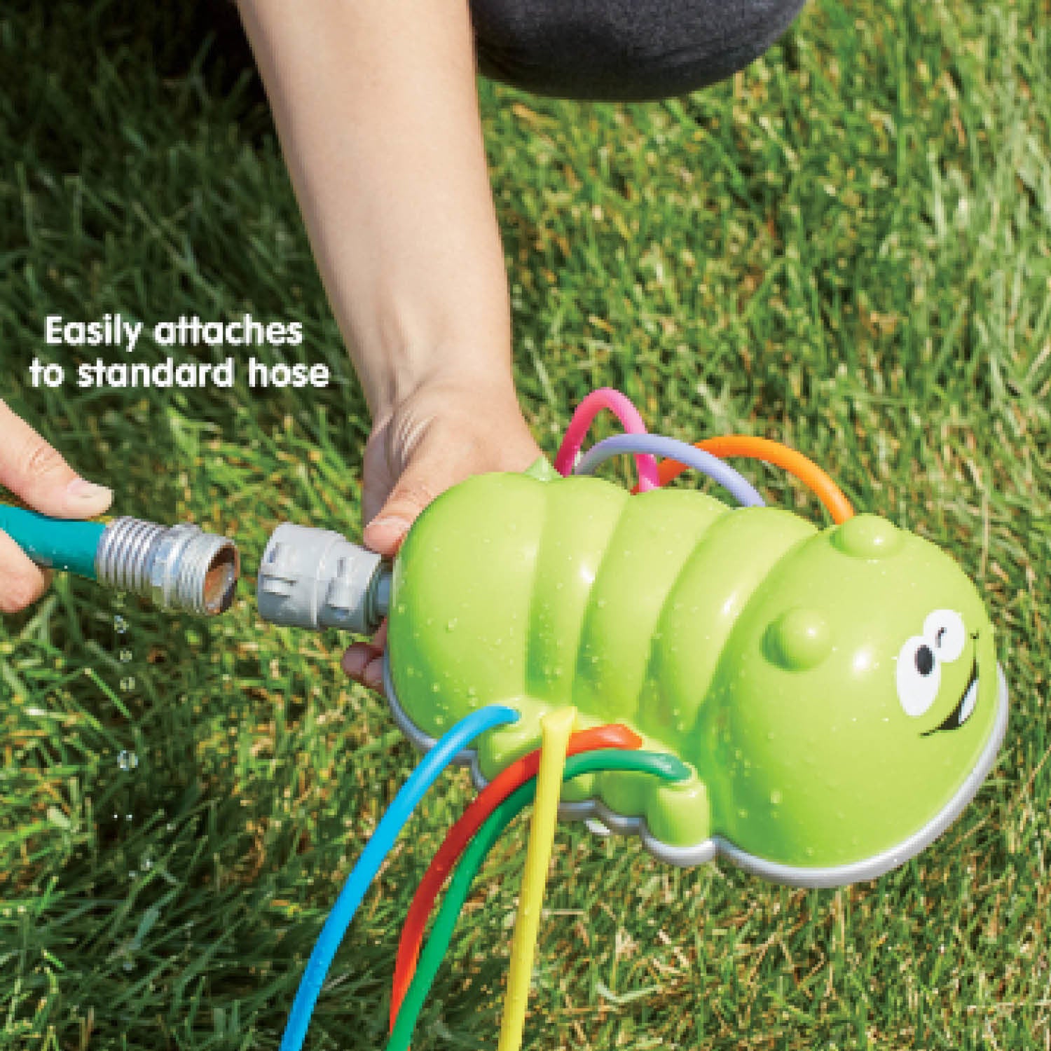 Kidoozie Crazy Caterpillar Sprinkler with 8 Colorful Legs - Outdoor Water Toy for Children 3 years and older