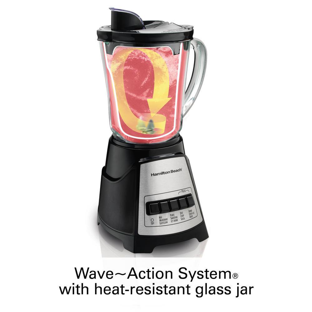 Hamilton Beach Power Elite 40 oz. 12-Speed Black Blender 58148