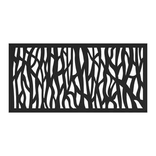 Barrette Outdoor Living 2 ft. x 4 ft. Sprig Black Polypropylene Decorative Screen Panel 73004791