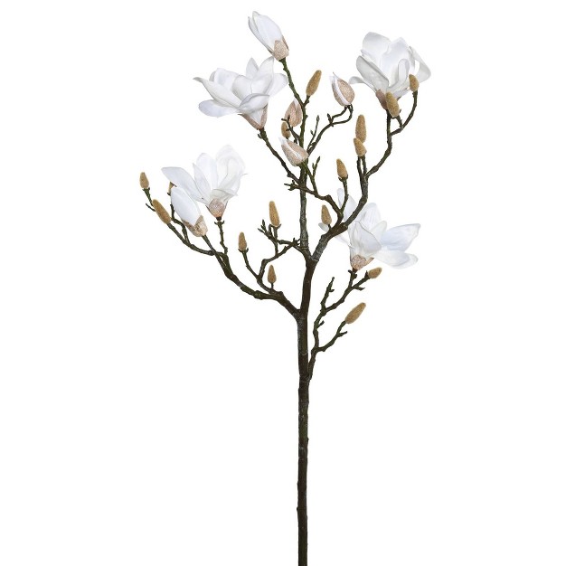 Artificial Magnolia Spray 42 quot White Vickerman