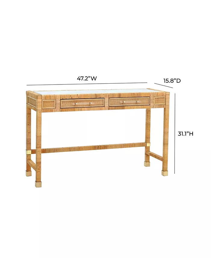 TOV Furniture Amara Natural Rattan Desk