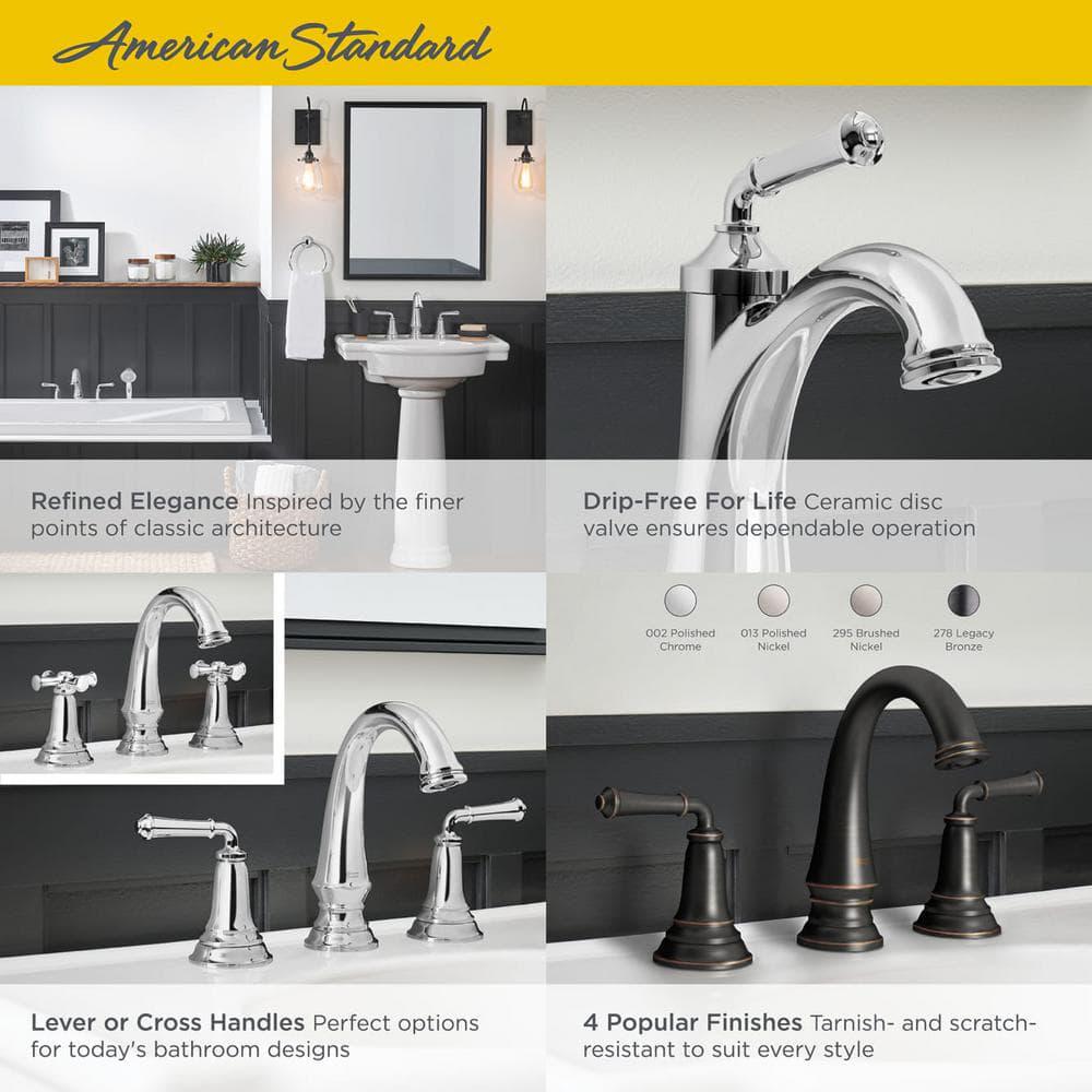 American Standard Delancey 8 in Widespread 2Handle Bathroom Faucet with PopUp Drain in Polished Chrome