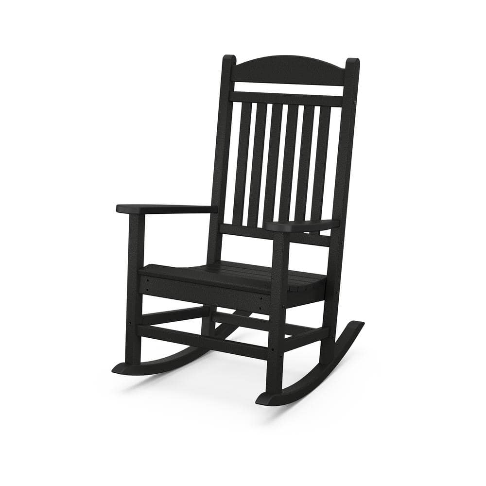 POLYWOOD Grant Park Black Plastic Outdoor Rocking Chair