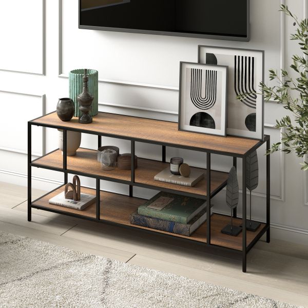 Winthrop Rectangular TV Stand with Metal Shelves for TV's up to 60