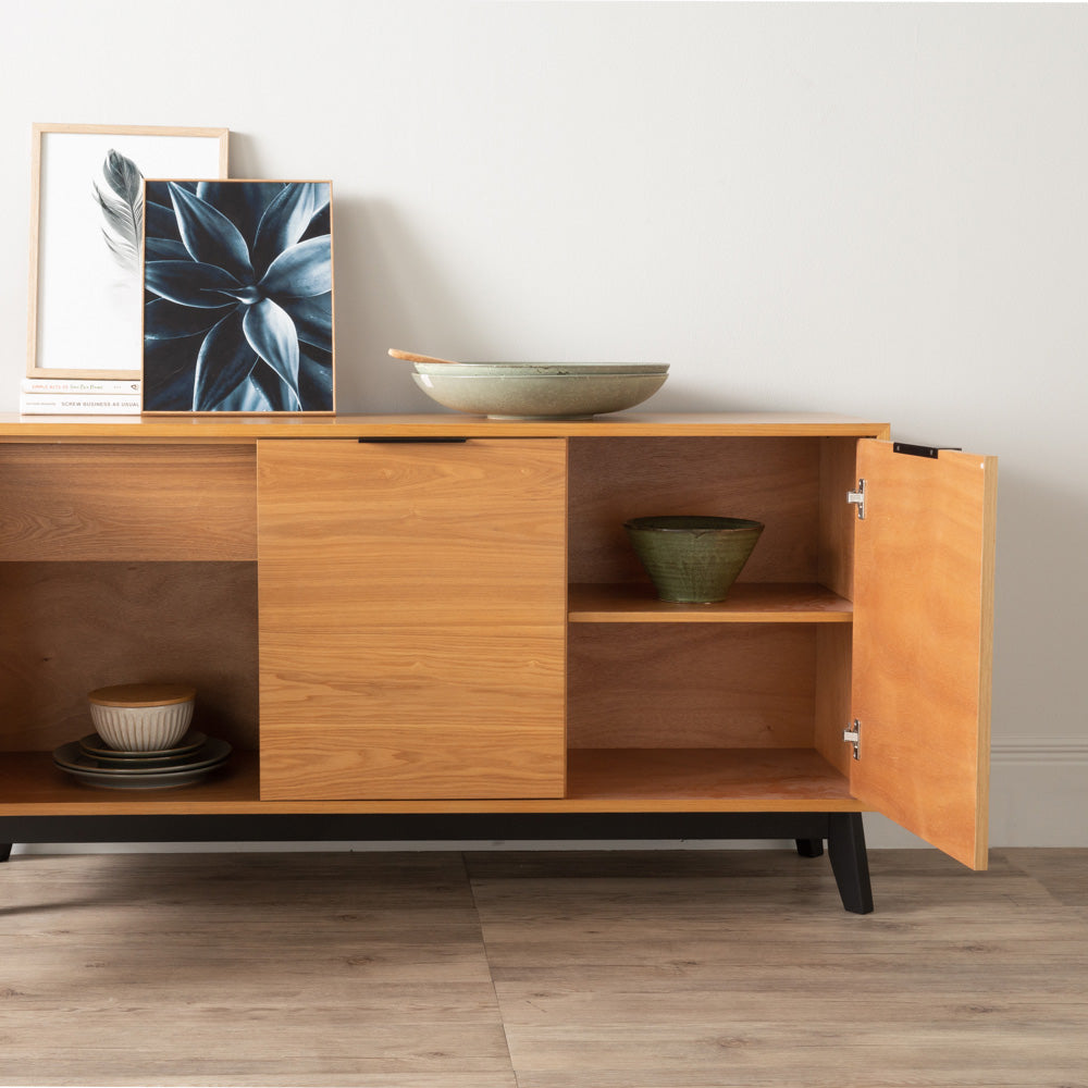 MALTON Sideboard  Buffet 143cm - Natural & Black