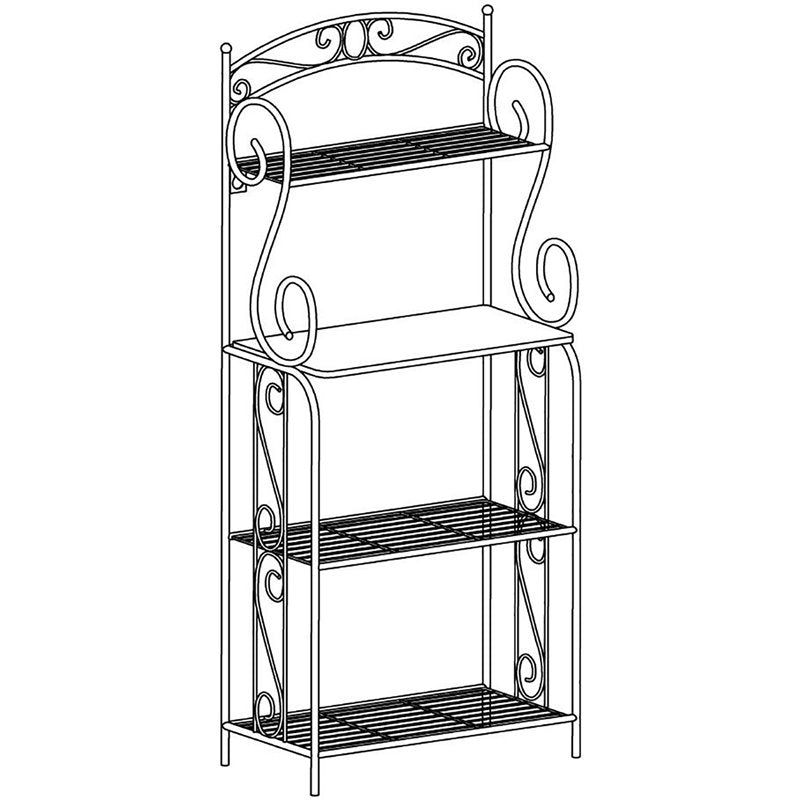 Pilaster Designs Destin 4-tier Metal Freestanding Kitchen Bakers Rack in White