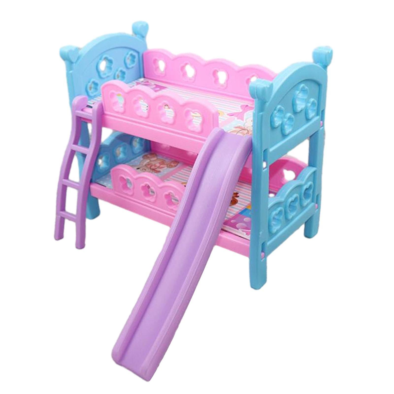 12 Inch Doll Furniture Doll Bunk Bed For 1:6 Doll Diy Scene Accessories