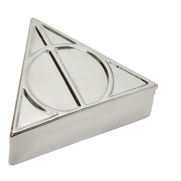 Seven20 Harry Potter Deathly Hallows Symbol Silver Storage Box 7 5 X 6 5 Inches