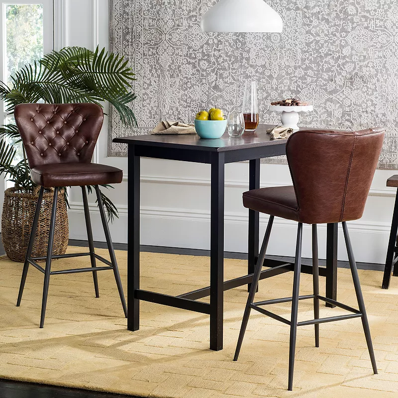 Safavieh Aster Faux-Leather Bar Stool 2-piece Set