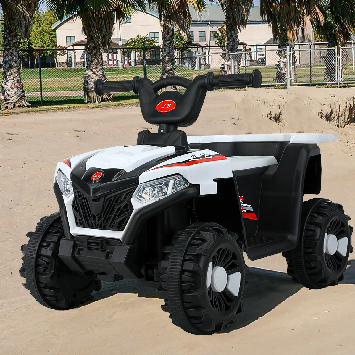 Kids Ride On ATV，Electric 4-Wheeler Car，6V Battery Powered Electric Vehicle with LED Lights