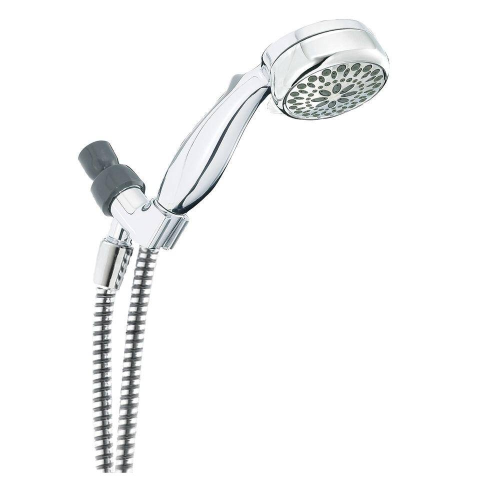 Delta 7-Spray 3.3 in. Single Wall Mount Handheld Rain Shower Head in Chrome 75700