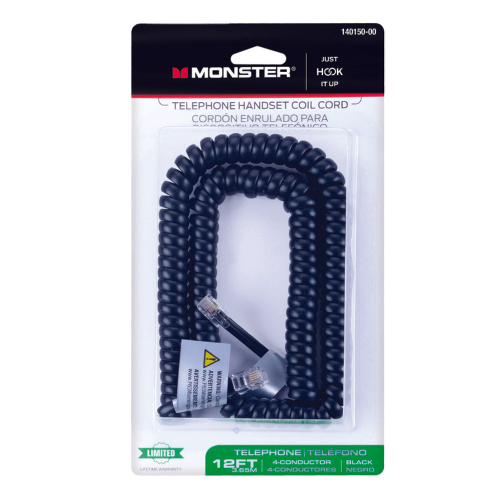 CORD HANDSET 12' BLACK