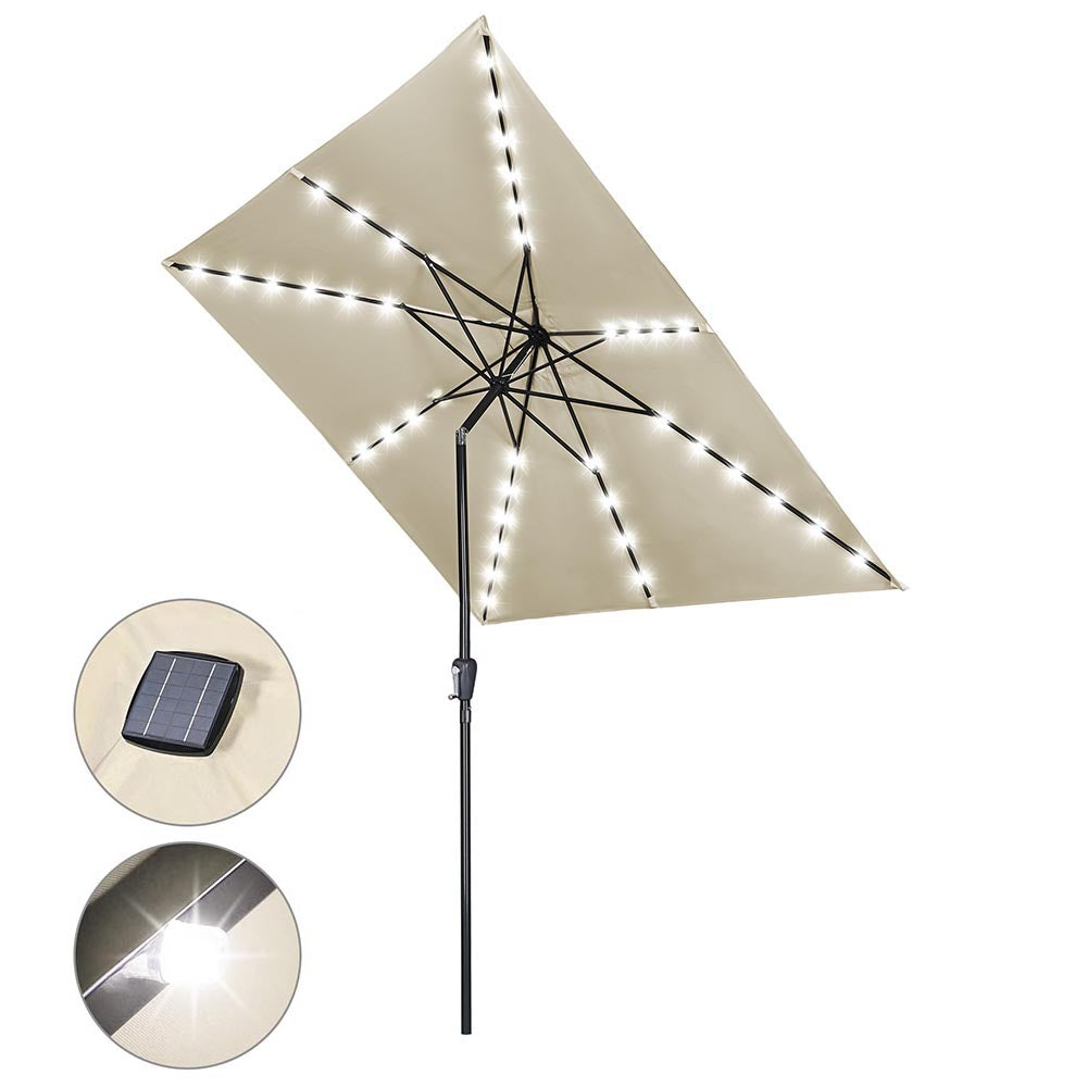 Yescom Prelit Patio Umbrella with Lights Square 10' 8-Rib