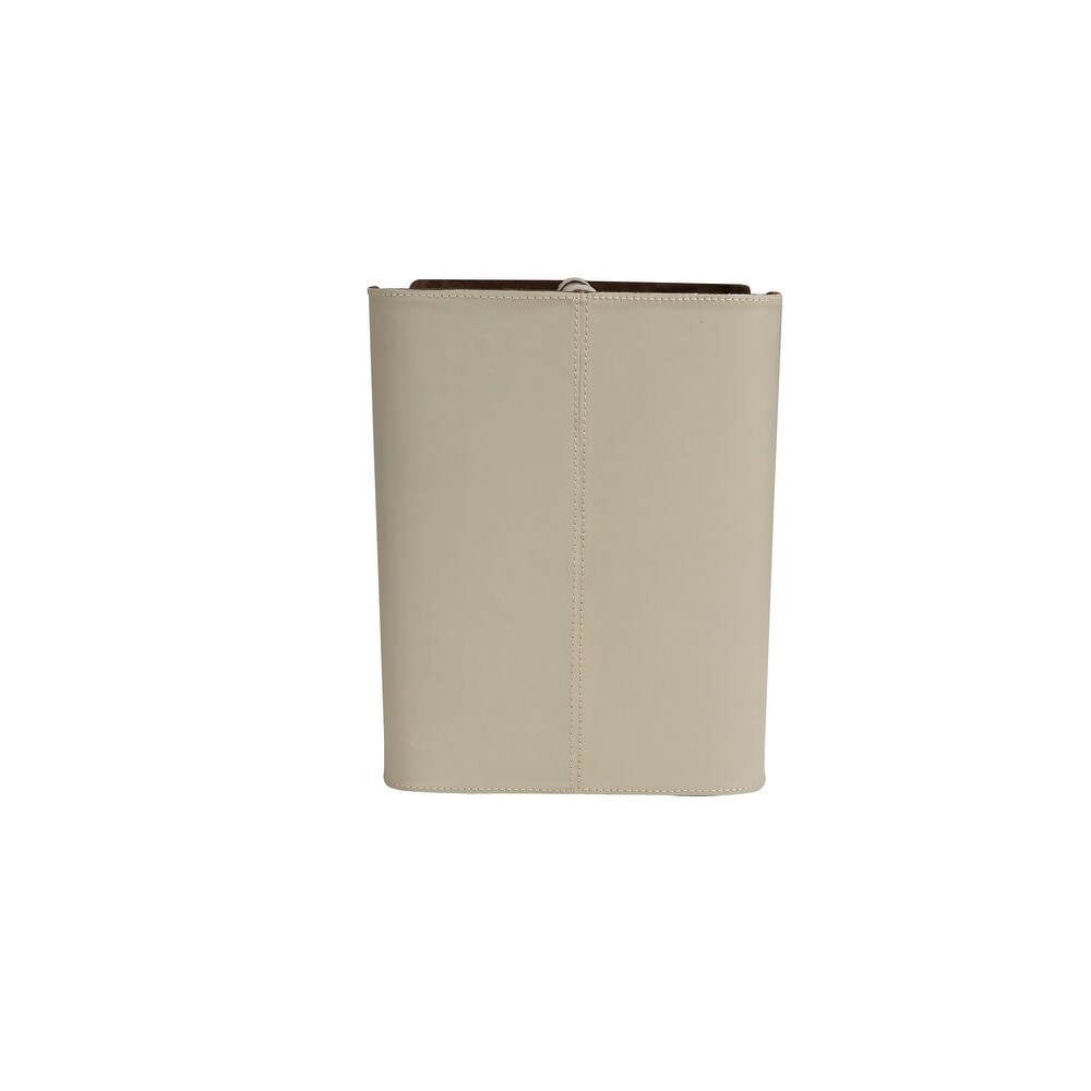 Brown or Light Gray Leather Magazine Holder with Divided Inside