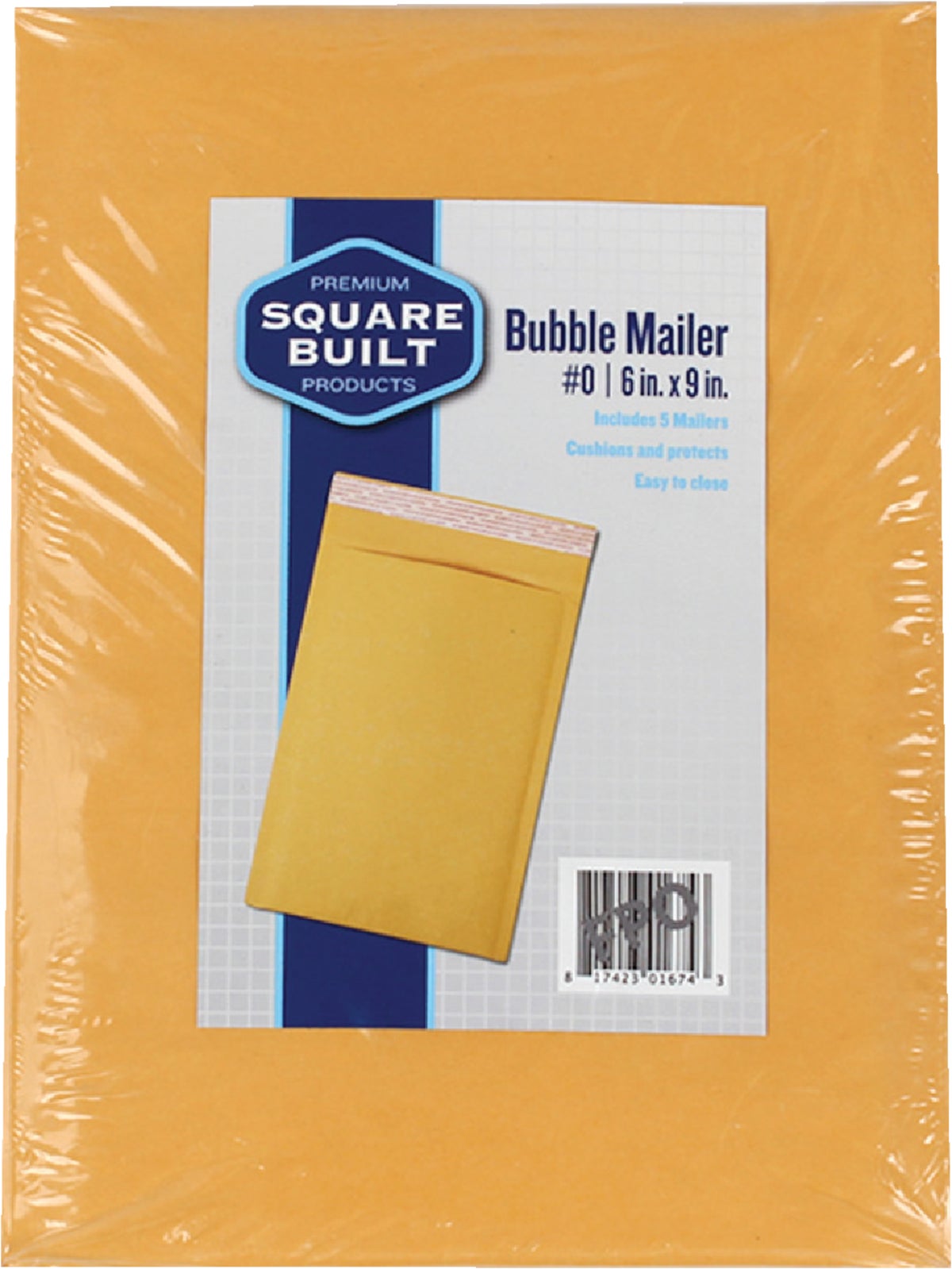 Square Built Bubble Mailer 6 In. X 9 In.