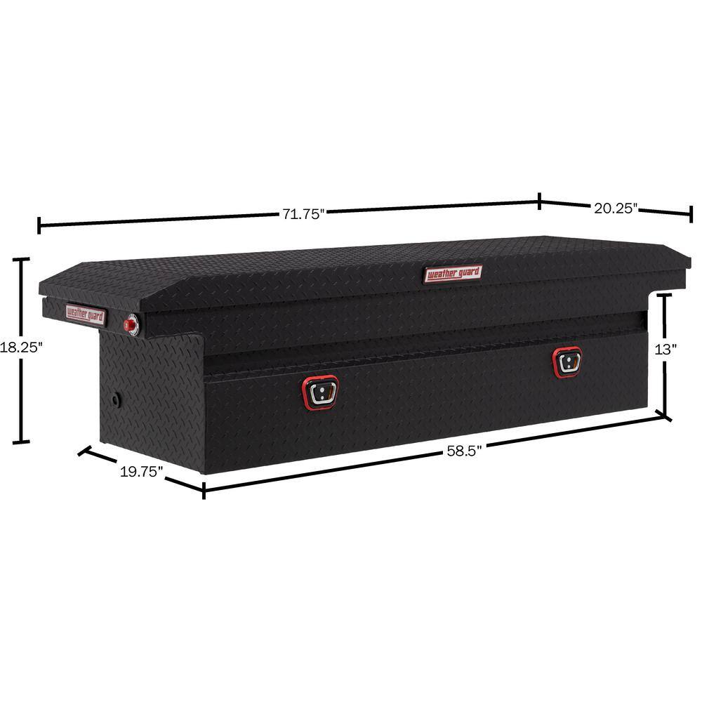 Weather Guard 72 in. Matte Black Aluminum Full Size Low Profile Crossbed Truck Tool Box 121-52-03