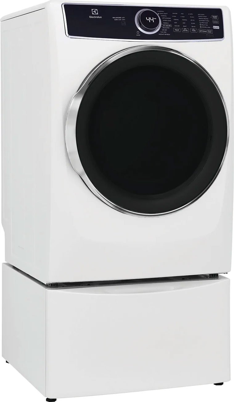 Electrolux 8 Cu. Ft. White Front Load Perfect Steam Electric Dryer With Balanced Dry and Instant Refresh