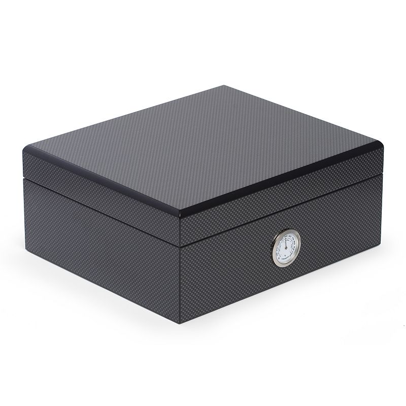 Bey-Berk 6-Piece Carbon Fiber Design Humidor Set