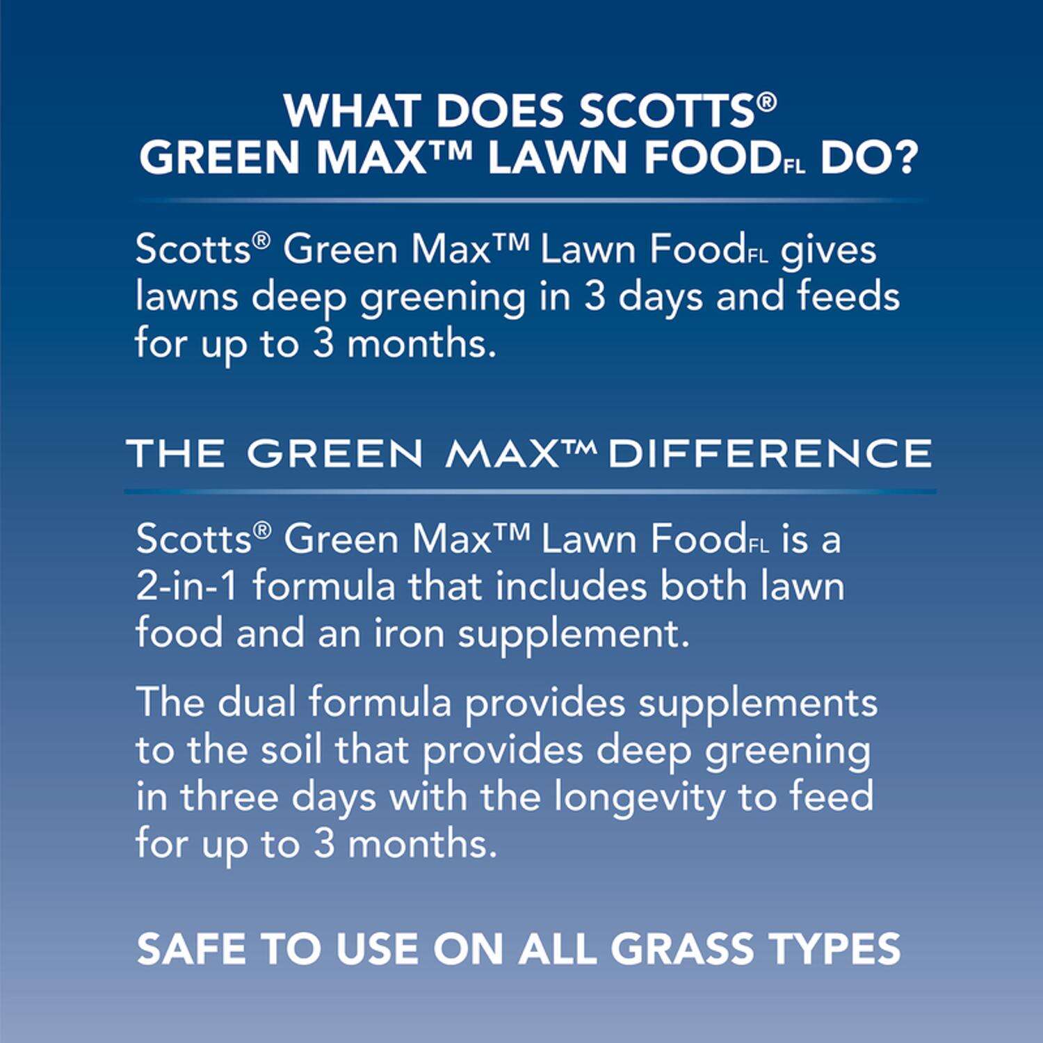 Scotts Green Max All-Purpose Lawn Fertilizer For Multiple Grass Types 5000 sq ft