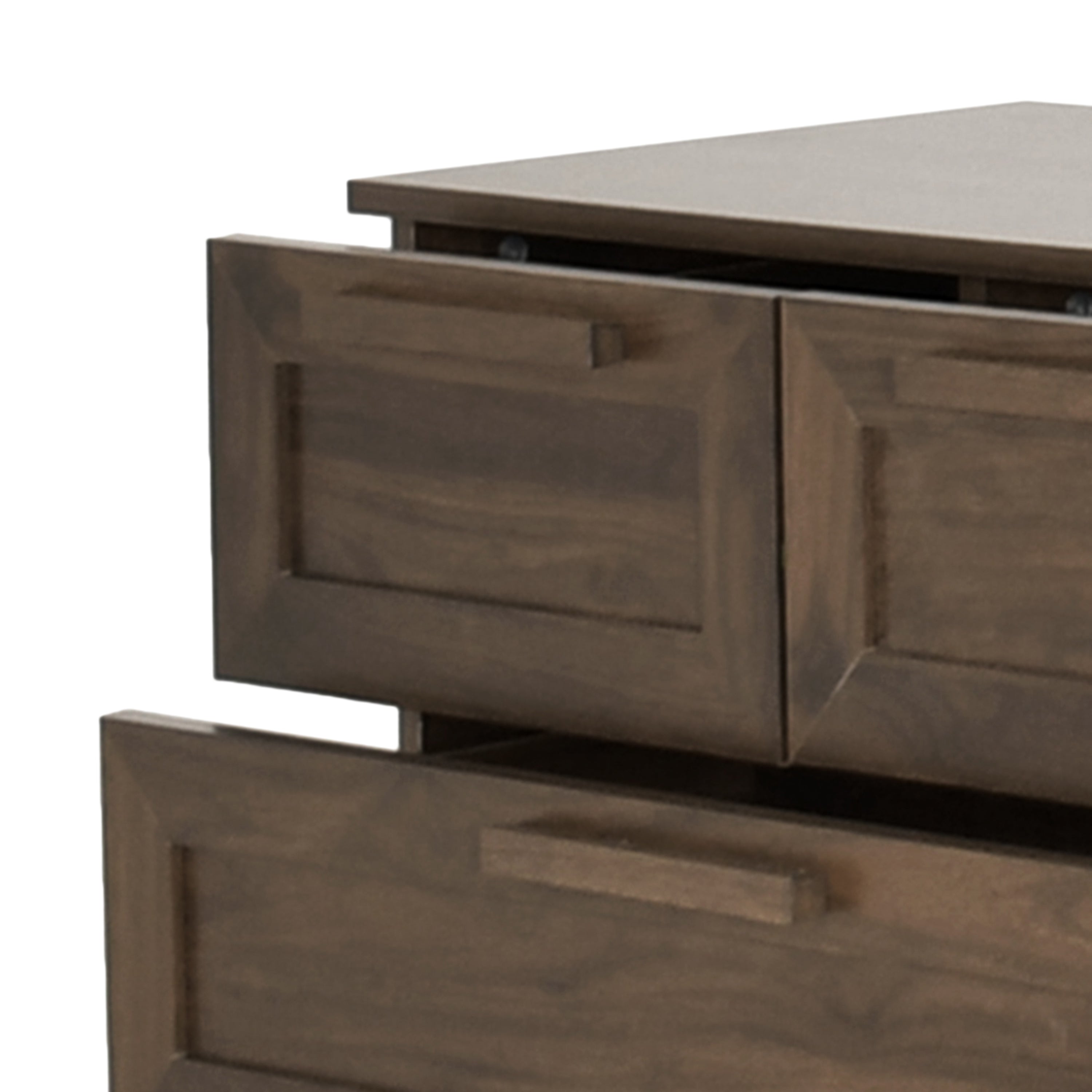 Broxon Rustic 5 Piece 2 Drawer Nightstand Bedroom Set