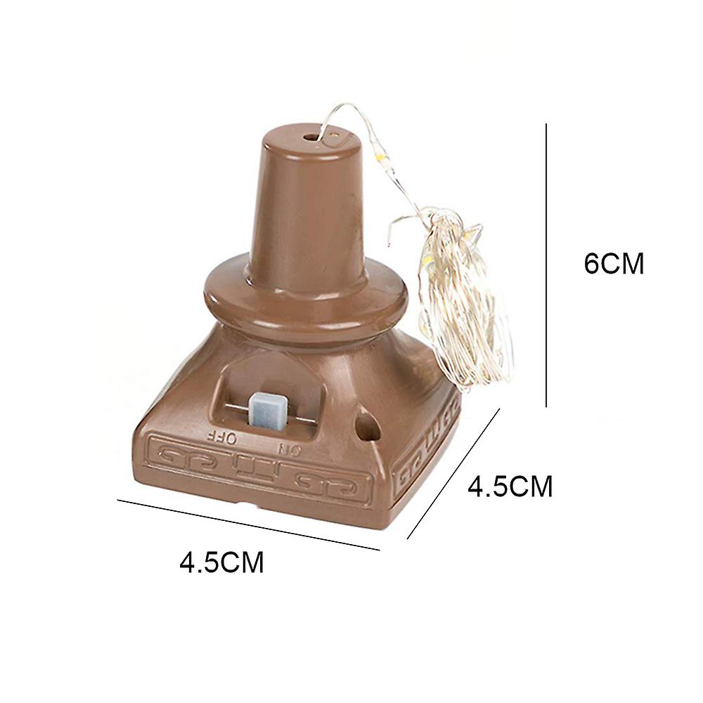 Square Solar Energy Light 1m Wine Bottle Decor Copper Wire Lamp String  Warm Whiteand1pc