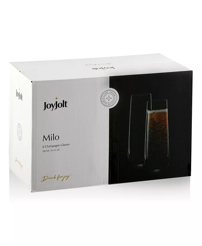 JoyJolt Milo Champagne Glasses Set of 8