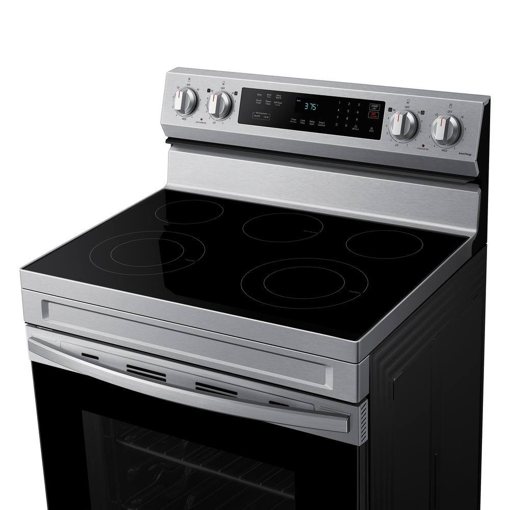  6.3 cu. ft. Smart Freestanding Electric Range with Rapid Boil and Self Clean in Stainless Steel NE63A6311SS