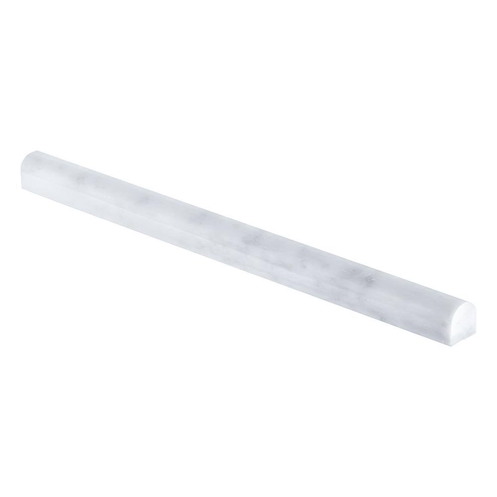 Jeffrey Court Carrara White .75 in. x 12 in. Honed Marble Wall Pencil Tile (1 Linear Foot) 99062