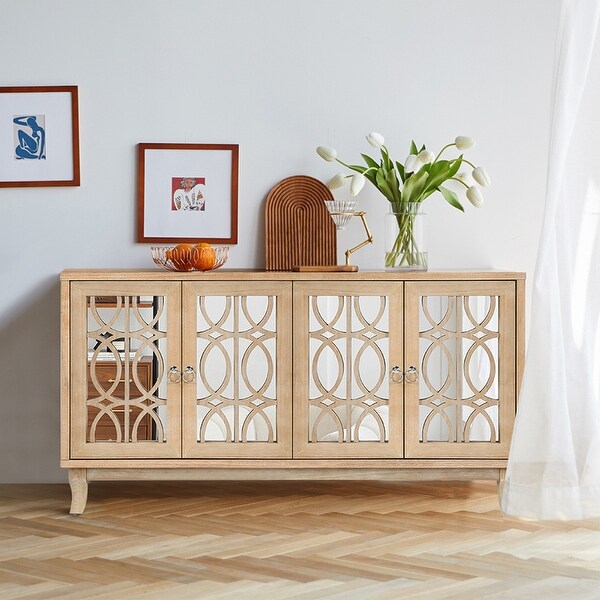 Storage Cabinet Sideboard Wooden Cabinet with 4 Doors