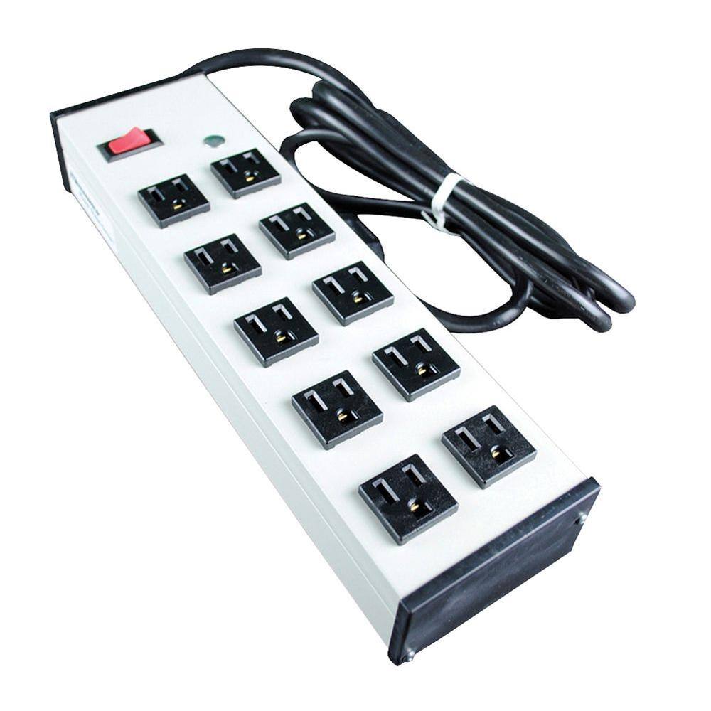 Legrand Wiremold 10-Outlet 15 Amp Compact Power Strip with Lighted OnOff Switch 6 ft. Cord UL210BC