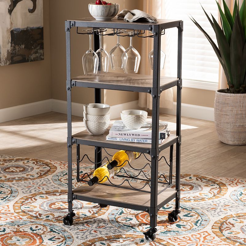 Baxton Studio Swanson Wine Cart