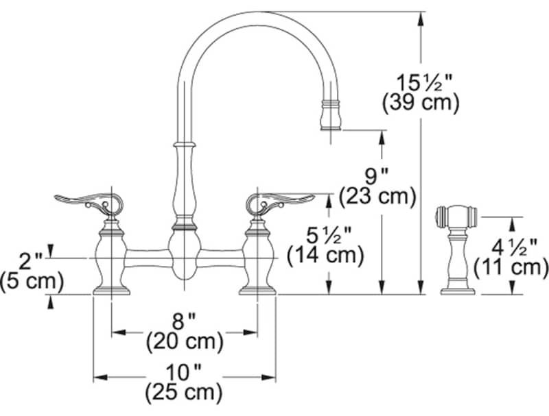 Franke Farm House Polished Chrome Bridge Kitchen Faucet