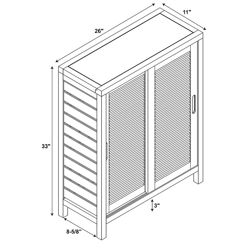 Linon Bracken Bamboo 2-Door Floor Storage Cabinet