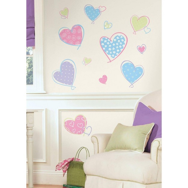 Hearts Peel And Stick Wall Decal Roommates