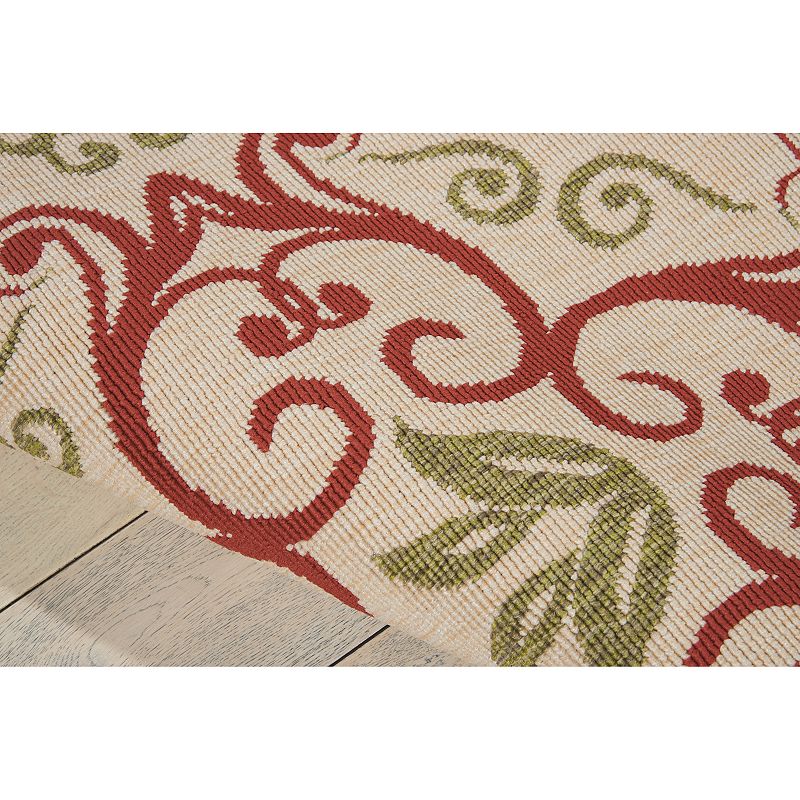 Nourison Caribbean Geo Floral Scroll Indoor Outdoor Area Rug - 9'3'' x 12'9''