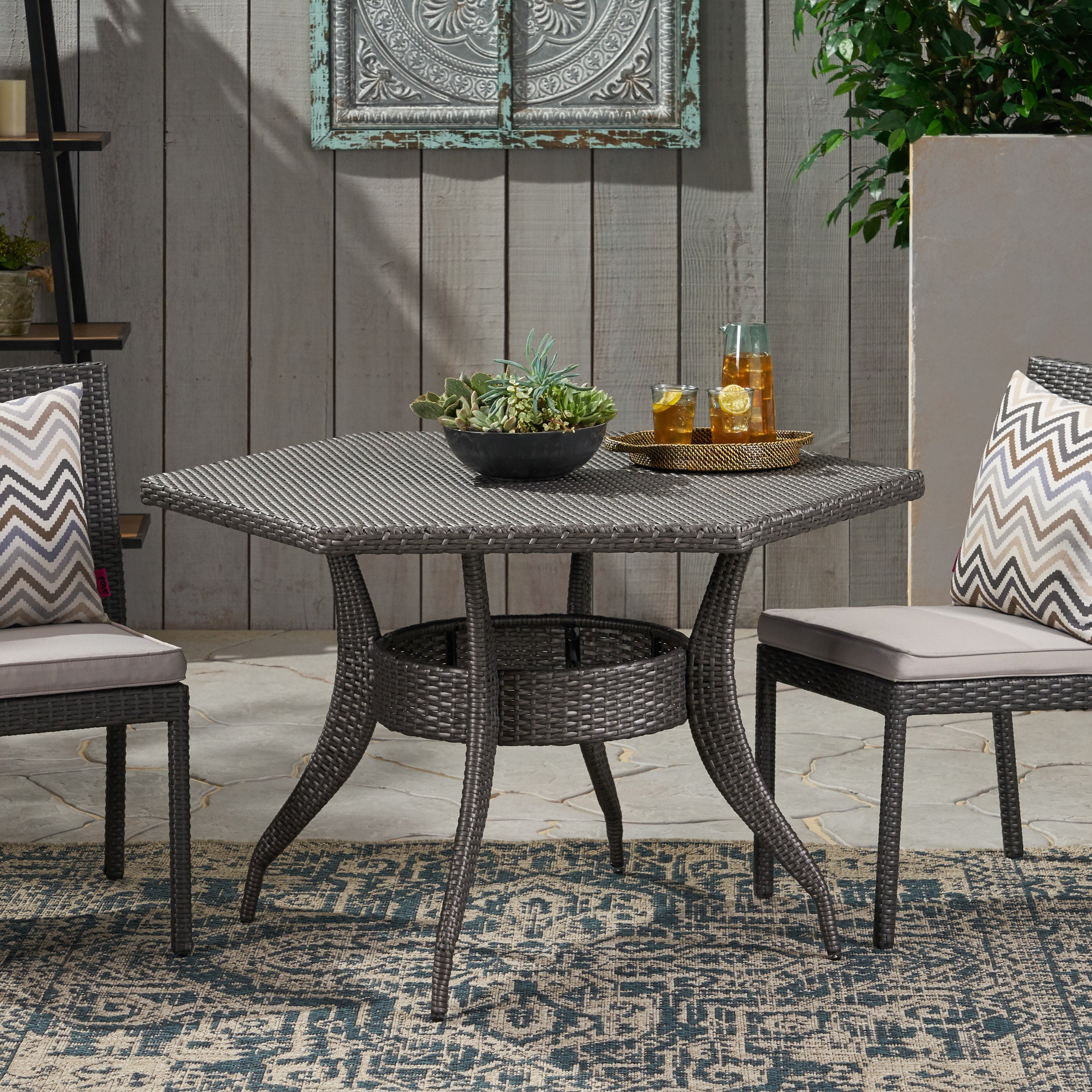 Daisy Outdoor 53 Inch Wicker Hexagon Dining Table